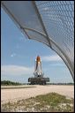 Discovery rolls to the launch pad